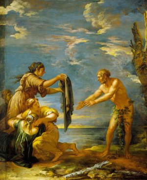Odysseus and Nausicaa by Salvator Rosa Oil Painting
