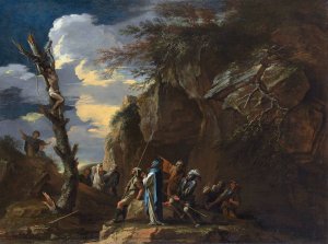 Polycrates' Crucifixion by Salvator Rosa Oil Painting
