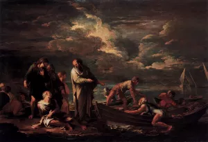 Pythagoras and the Fisherman by Salvator Rosa - Oil Painting Reproduction