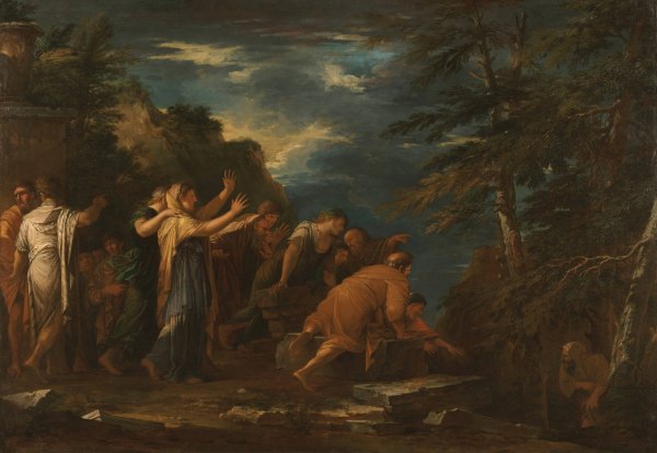 Main Product Photo of Pythagoras Emerging from the Underworld  Painting by Salvator Rosa
