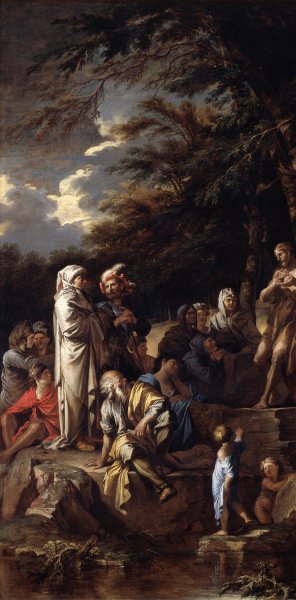 Main Product Photo of Saint John the Baptist Preaching in the Wilderness  Painting by Salvator Rosa