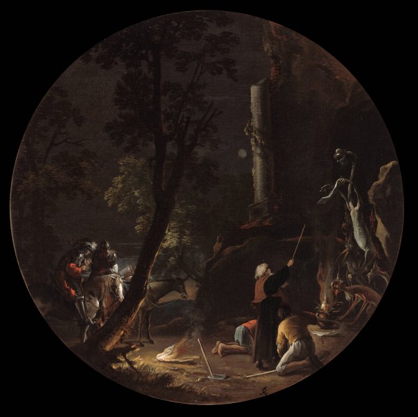 Main Product Photo of Scenes of Witchcraft, Night  Painting by Salvator Rosa