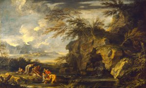 The Finding of Moses by Salvator Rosa Oil Painting
