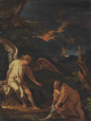 Tobias and the Angel by Salvator Rosa Oil Painting