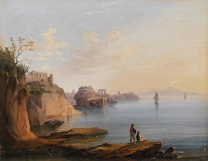 A View of Naples from Posillipo by Salvatore Fergola Oil Painting