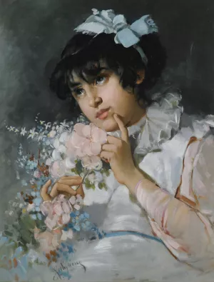 The young coquette by Salvatore Postiglione Oil Painting