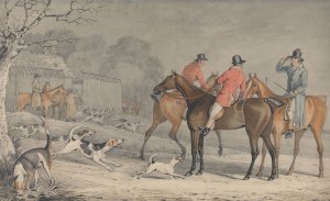 Foxhunting; The Meet, With Hounds Coming Out of Kennel by Samuel Alken Oil Painting