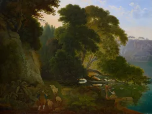 By the Lago di Nemi Oil painting by Samuel Birmann
