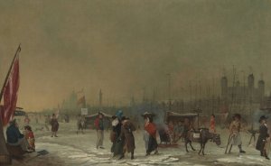 Frost on the Thames by Samuel Collings Oil Painting
