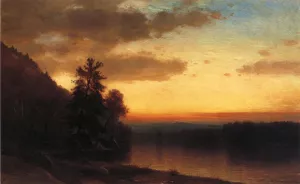 Adirondack Twilight by Samuel Colman Jr. - Oil Painting Reproduction