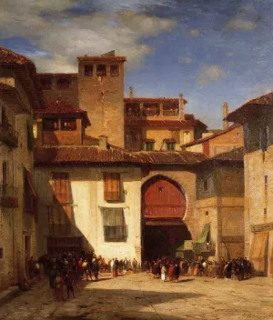 Spanish Market Place painting by Samuel Colman Jr.