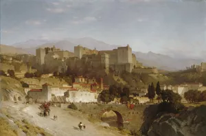 The Hill of the Alhambra, Granada by Samuel Colman Jr. - Oil Painting Reproduction