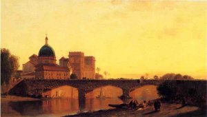 View of Alexandria by Samuel Colman Jr. Oil Painting