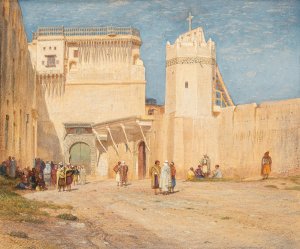 Afternoon Conversations by Samuel Colman Oil Painting