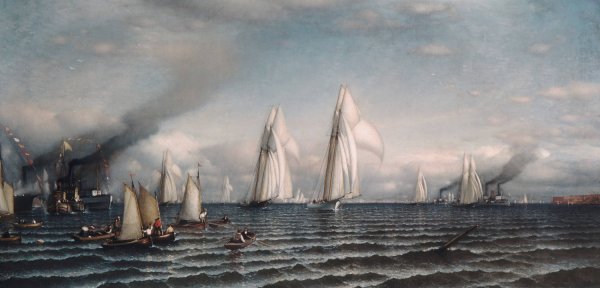 Main Product Photo of Finish—First International Race for America's Cup, August 8, 1870  Painting by Samuel Colman