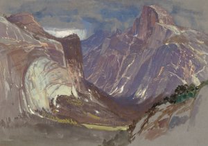 Half Dome and Royal Arches, Yosemite, from Glacier Point by Samuel Colman Oil Painting