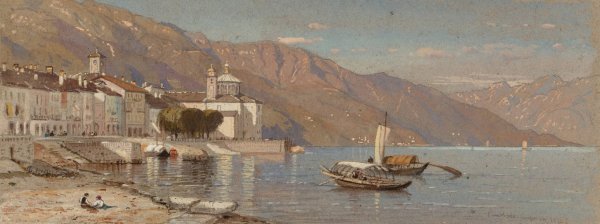 Main Product Photo of Italian Harbor  Painting by Samuel Colman