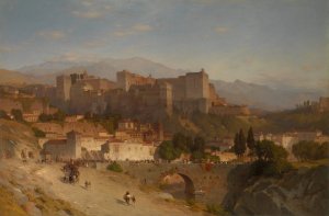 The Hill of the Alhambra, Granada by Samuel Colman Oil Painting