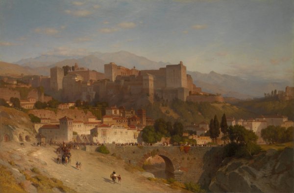 Main Product Photo of The Hill of the Alhambra, Granada  Painting by Samuel Colman