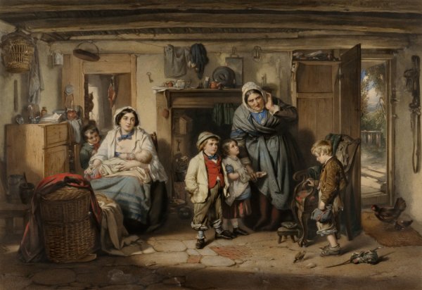 Main Product Photo of Mitherless Bairn  Painting by Samuel Cousins