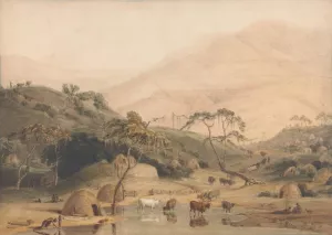 A Kaffir Village by Samuel Daniell Oil Painting