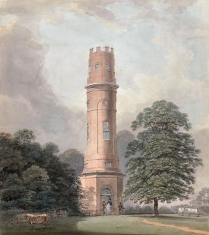 An Observation Tower by Samuel Davis Oil Painting