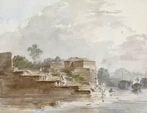 At Chinsurah (Chinsura) by Samuel Davis Oil Painting