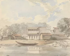 At Moorshedubad (Murshidabad) by Samuel Davis Oil Painting