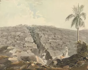 Cleft in a Formation of Rocks by Samuel Davis Oil Painting