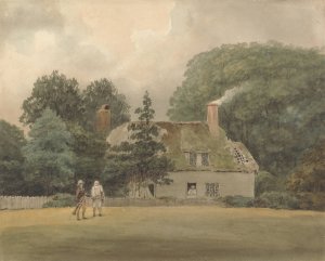 Cottage on the grounds of Ayot St. Lawrence Hertfordshire by Samuel Davis Oil Painting
