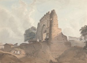Gate of the Old Fort at Old Benares by Samuel Davis Oil Painting
