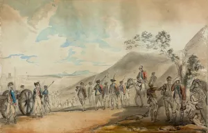 March of Troops in India by Samuel Davis Oil Painting