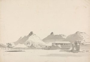 Military Encampment with Forts on Hills Behind by Samuel Davis Oil Painting