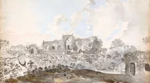 Old Mosque at Rajemahl (Rajmahal) by Samuel Davis Oil Painting