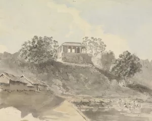 River Scene with Buildings by Samuel Davis Oil Painting