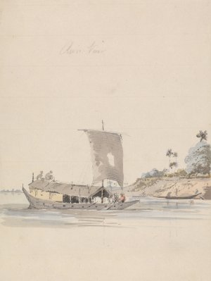 River View with a Junk by Samuel Davis Oil Painting