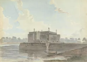 Ruined Palace by a River by Samuel Davis Oil Painting