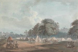 The Hur Rangers Encamped at Colgong by Samuel Davis Oil Painting