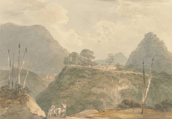 The Village of Buxadaur (Buxa Duar) (Thibet)  by Samuel Davis - Hand-Painted Oil Painting Reproduction