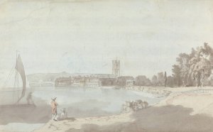 West Country Town by a River by Samuel Davis Oil Painting