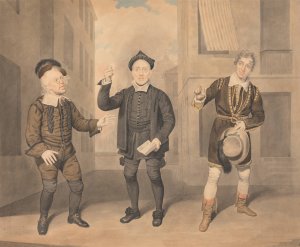 A Scene from a Play - Three Actors by Samuel De Wilde Oil Painting