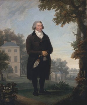 Gentleman in the Grounds of his House by Samuel De Wilde Oil Painting