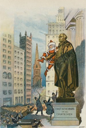 Santa Claus in Wall Street by Samuel Ehrhart Oil Painting