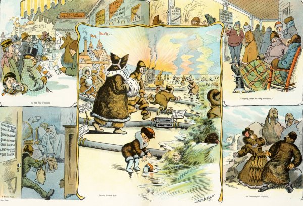 Main Product Photo of What may happen at the seashore if summer is as cold a proposition as spring  Painting by Samuel Ehrhart