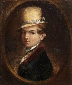 Portrait of a Man in a Top Hat by Samuel Finley Breese Morse Oil Painting