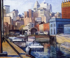 Downtown by Samuel Halpert Oil Painting