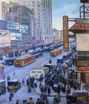 Times Square by Samuel Halpert - Oil Painting Reproduction