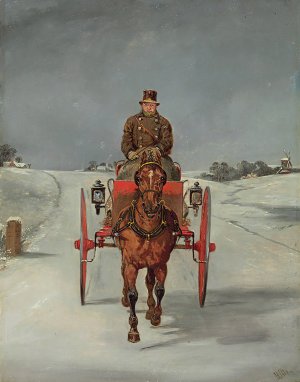 The Mail Cart in Winter by Samuel Henry Alken Oil Painting