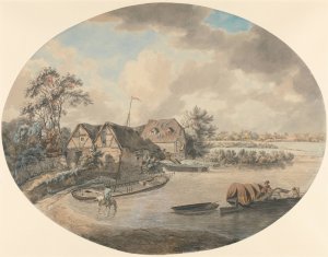 Mill on the Avon, Pershore, Worcestershire by Samuel Hieronymus Grimm Oil Painting