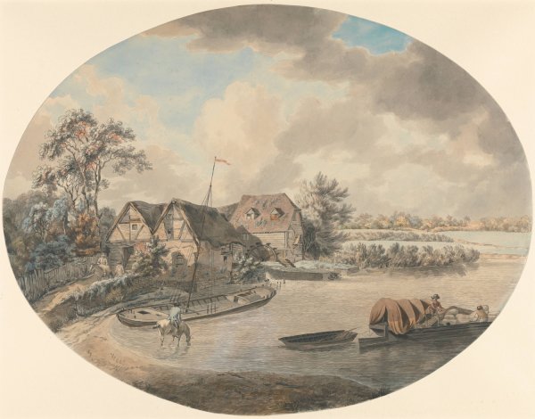Main Product Photo of Mill on the Avon, Pershore, Worcestershire Painting by Samuel Hieronymus Grimm